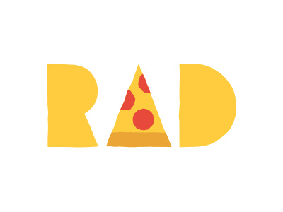 Pizza Is Rad fun lettering minimal pizza