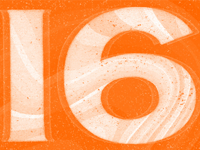 2016 Year In Review numbers orange texture type typography