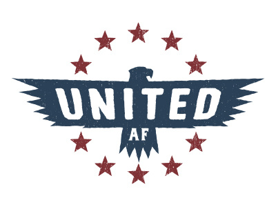 United AF america americana charity eagle typography vintage