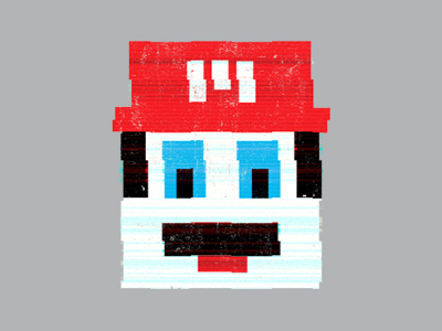 Glitch Bro character glitch art illustration mario bros minimal parody