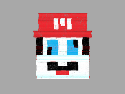 Glitch Bro character glitch art illustration mario bros minimal parody