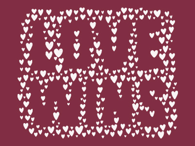 The Sweetest Victory hearts lettering love negative space