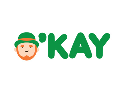 O'Kay illustration irish leprechaun lettering st. patricks day