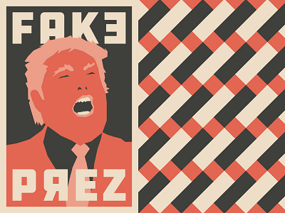 LBB x Threadless November Design Duo america fake prez illustration pattern resist surface design trump typography