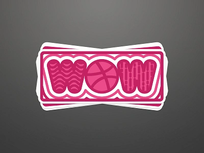 WOW - Dribbble Sticker Playoff dribbble fun lettering pattern sticker wow