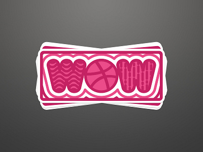 WOW - Dribbble Sticker Playoff dribbble fun lettering pattern sticker wow