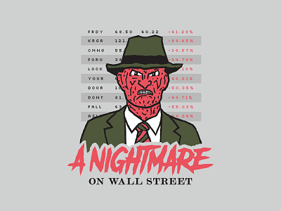 A Nightmare On Wall Street 80s 90s hand lettering illustration mashup movies pop culture typography