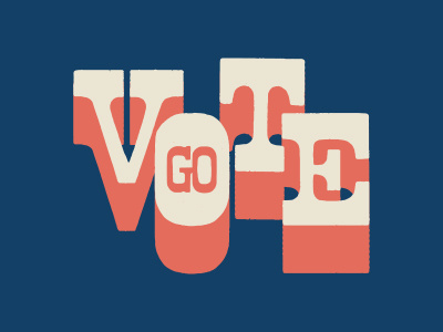 Just Cast It americana retro type typography vote voter