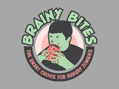 Brain Bites character design funny illustration retro typography zombie