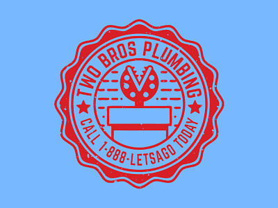 Two Bros Plumbing badge badge logo gaming label mario nes pop art retro super mario