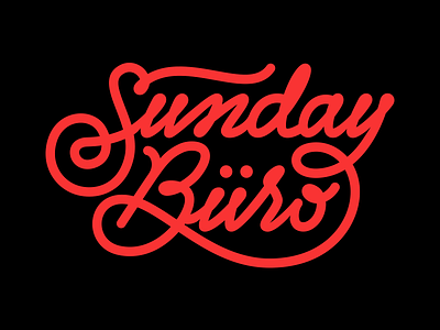 Sunday Büro brand branding calligraphy identity lettering logo sundayburo swashes type typography