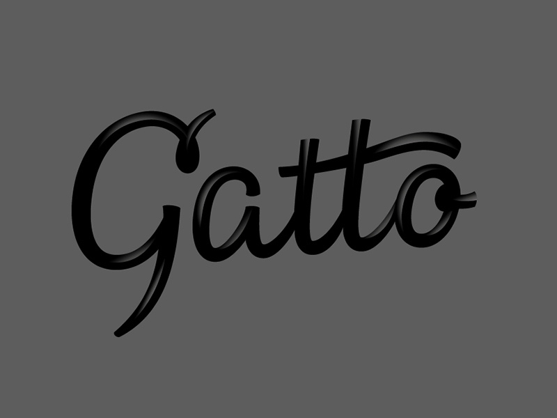 Gatto edge black wired highlights solid type lettering cat gatto