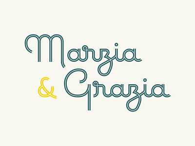 Marzia & Grazia calligraphy cursive deli inline italy lettering logo logotype monoline pasta typography vintage