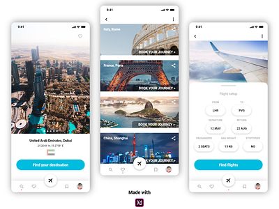 Travel Planner Application app application booking clean design flight holiday ios ios app journey mobile planner tooltip travel ui ux vacation