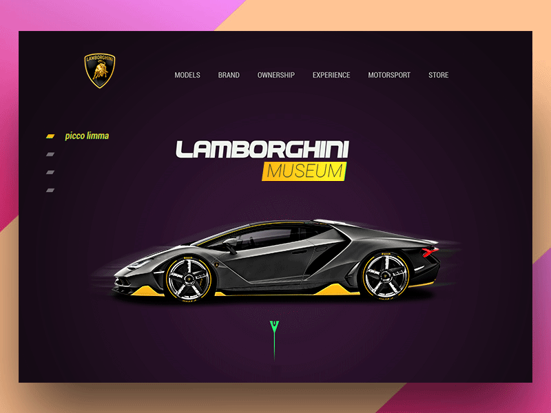 Lamborghini landing page - Concept card clea home lamborghini slider web