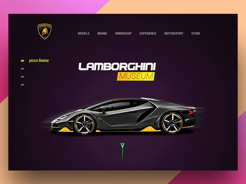 Lamborghini landing page - Concept