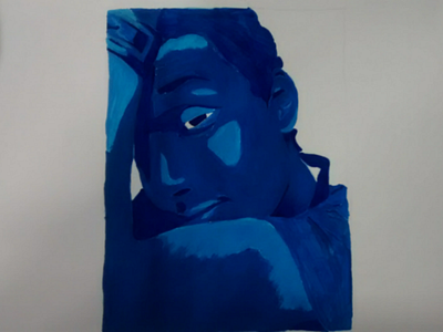 Le garçon bleu art blue paint