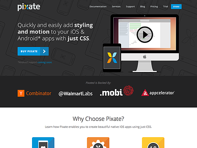 New Pixate Landing Page colorful flat landing marketing page pixate responsive svg vector