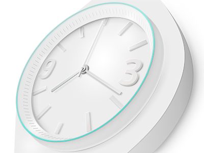 Finished watch illustration photoshop teal watch white
