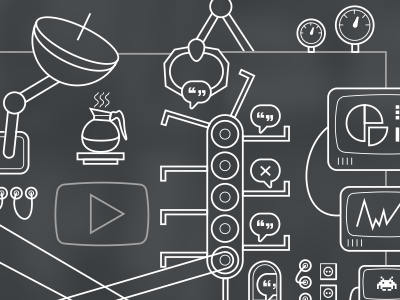 The Machine lineart svg illustration landing page
