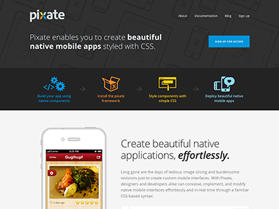 Pixate Landing Page color flat illustration iphone landing pixate vector website