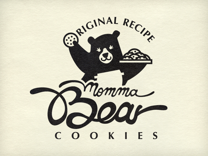 Momma Bear Cookies bear branding cookies food fun identity logo t shirt typography