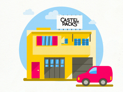 Castelpacks Office architecture icon illustration office packaging vector