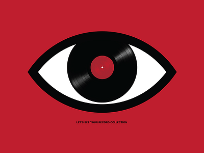 R.C.A. design eye illustration logo record red retro t shirt vynil