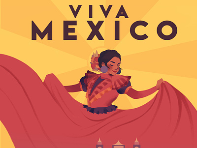 VIVA MEXICO - Bailar bailar city ciudad dance design diversity flat flowers folklorico illustration mexico women