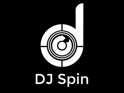 DJ Spin - Logo Design affinity affinity designer flat logo letter design logo mark music logo