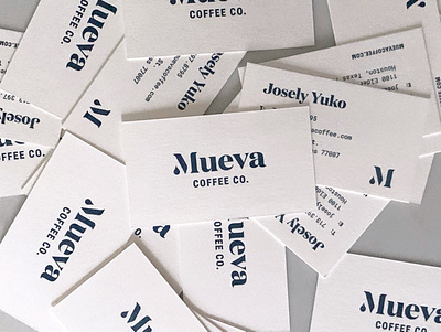 Mueva Business Cards branding business card coffee houston letterpress logo typogaphy