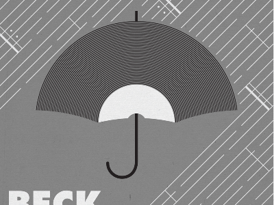 Beck Gig Poster beck gig illustration modern music music staff poster rain record umbrella vinyl