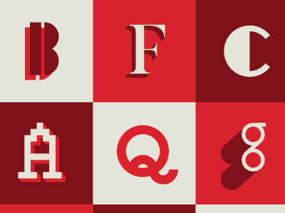 My ABC's custom custom type geometric letters shadow typography