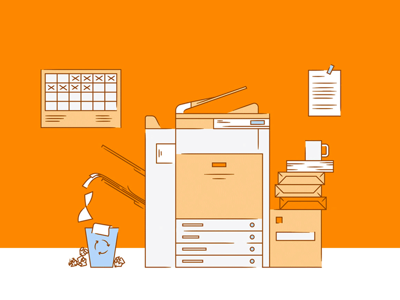office illustrations branding coffee houston illustration office printer