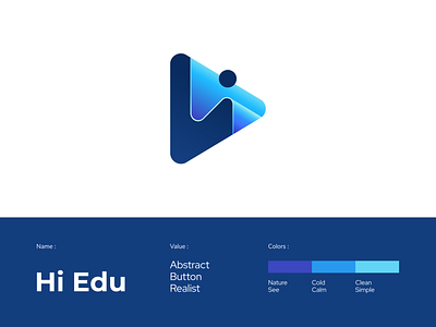 Hi Edu - Digital Logo Tech 3d animation app background branding logo logo gradient logo modern logotype minimal typography web