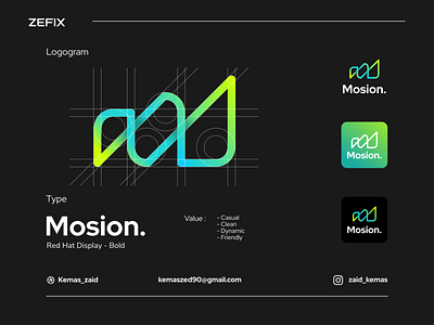 Mosion presentation background badge brand branding business company concept creative design drawing element graphic identity label logo product set template vector work