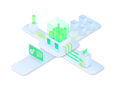 Smart City Control Isometric Design