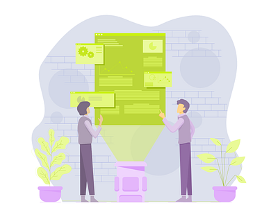 Office Discussion Flat Illustration design illustration minimal vector web