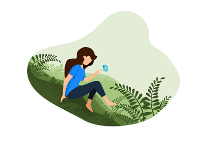 Alone with Nature background design flat illustration vector web