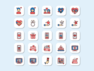 Love and Marriage Icon pack design flat icon icon design icon set iconography illustration love vector