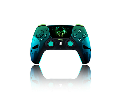 PS5 Controller - Punisher Edition color comic design edit fantasy flat green illustration neon ps5 typo typography white