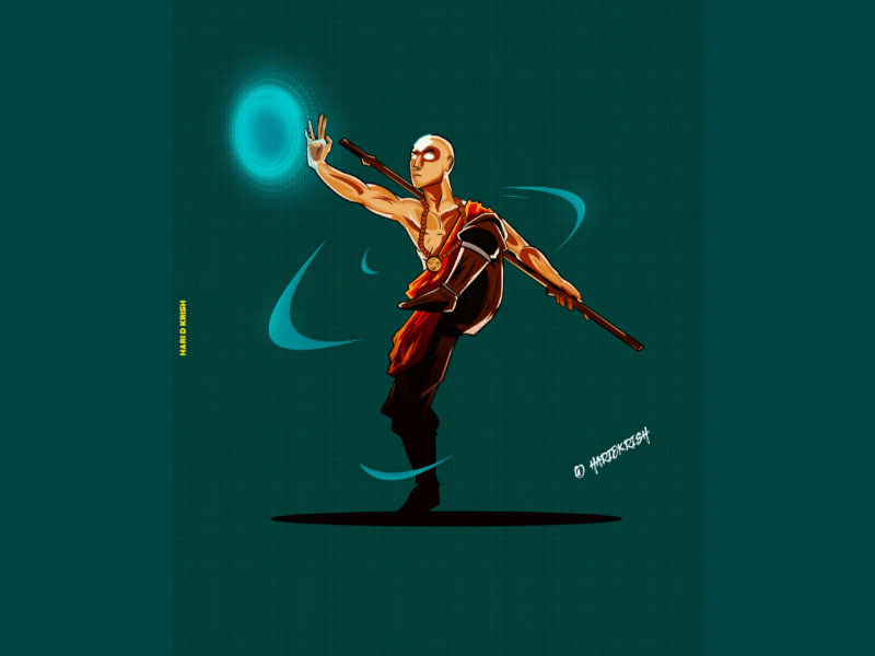 Avatar adult art artist artwork avatar colorful cyan dance design fire god gradient graphic design illustration illustration art india man minimal texture wind