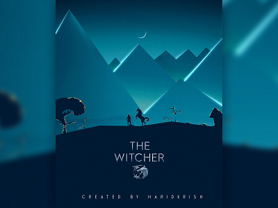 The witcher adobe photoshop adobe photoshop cc fog game gameart gamingart golden illustration art illustrator minimal minimalism minimalistic mist silhouette sketch sky theme themeforest thewitcher witcher