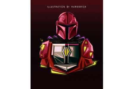 Mandalorian Illustration art disney disney art disney world disneyland fanart mandalorian neon starwars