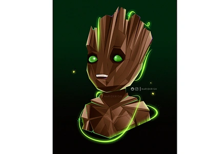 Groot Illustration branding comics design editing groot illustration logo marvel comics marvel studios poster poster design superhero