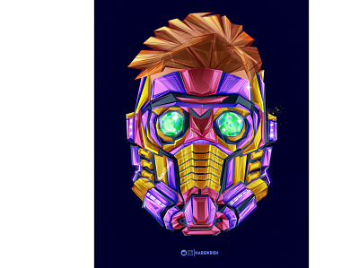 Helmet - Star Lord art design graphic design helmet illustration neon star trippy ui