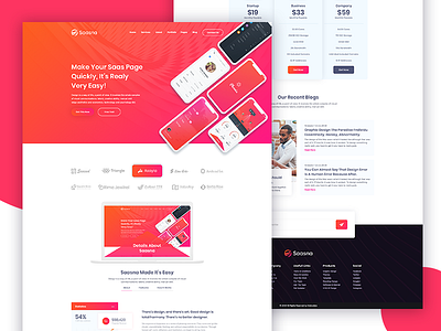 Our First Shot - Sean Saas Landing page Design app app landing page branding colorful design envato icon illustration landingpage saas saas app saas landing page sass sass landing page ui ux web website