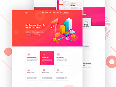 Sass Landing page Design app app landing page blog design blogger branding colorful design envato illustration landing page ui landingpage psd psd template saas landing page template typography ui ux vector website