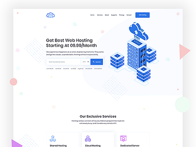 Hosting website design branding colorful design envato home homepage hosting hosting business hosting psd hosting template hosting website hosting website homepage landing page ui landingpage psd psd template template typography