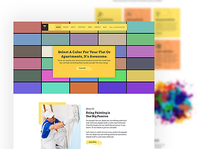 Paint Company Website Design branding colorful design envato illustration landing page ui landingpage psd template template typography